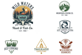 design minimalist perfect hunting fishing or outdoor brand logo