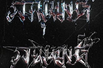 create a distorted, glitch metal logo for digital artists