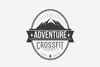 design unique adventure crossfit gym logo