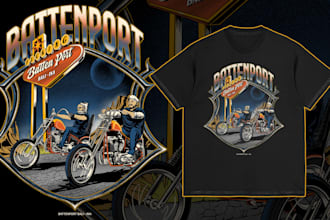 create custom illustration vintage for clothing design