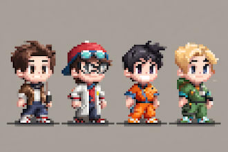 turn you and your loved ones into pixel art portrait