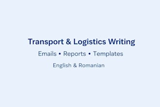 write transport emails reports and templates for logistics companies