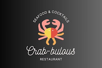 create a cute crab  logo for your business