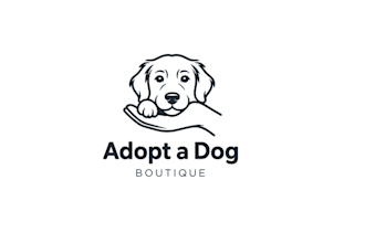 design joy rescue dog shelter being adopted home logo