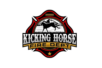 design kicking horse fire department logo