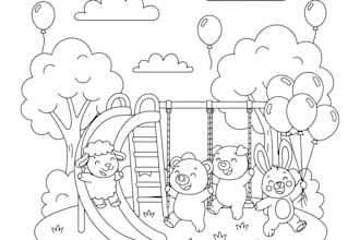 draw coloring book pages or games for kids and adults