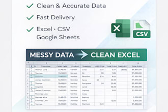 convert PDF to excel ,clean and format data