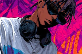 draw cover art hiphop,punk rock, music artwork,country