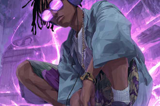 design stunning anime album cover art