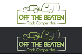 design off road camper trailer hire company logo