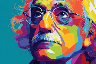 do vibrant pop art artwork custom portrait, comic art