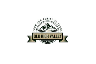 make exceptional rustic sign logo for old rich valley farm