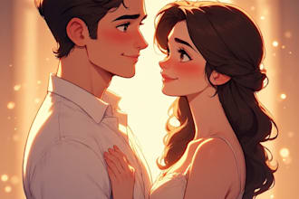 draw couple portrait illustration