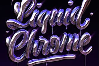 build a metallic, molten glass style logo for influencers