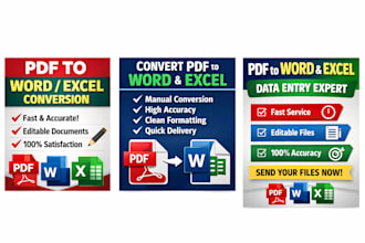 convert PDF to word or excel manually with 100 percent accuracy
