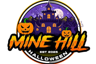 design modern halloween logo for your company