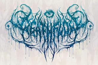 design a brutal death metal artistic logo
