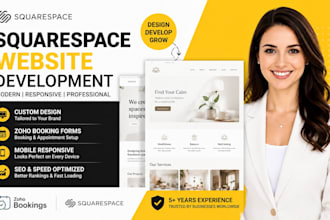 build squarespace website, zoho booking forms, squarespace website development
