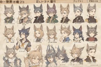 draw furry ref sheet fursona reference sheet anime manga illustration furry art