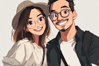 create character logo and friendship portrait