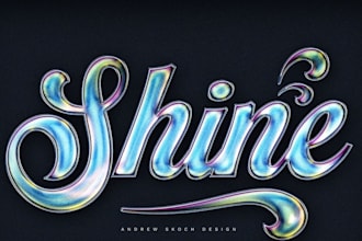create a holographic metal logo with 3d depth