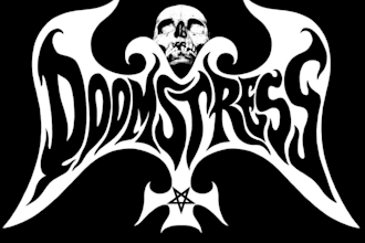 create a doom metal logo that feels heavy and slow