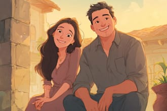 create character logo and friendship portrait