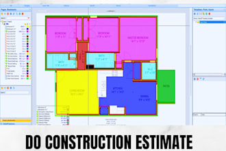 do quantity take off, material take off, and cost estimation