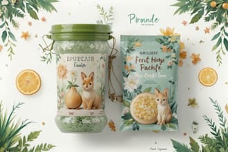 design a cute product packaging or label