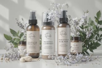 design minimalist cosmetic label and packaging