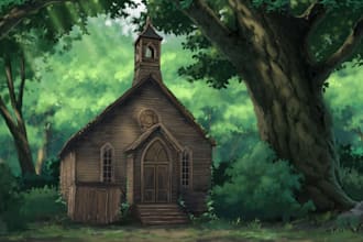 create visual novel and anime background painting