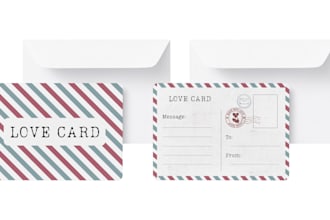 write and design a personalized greeting card or love letter