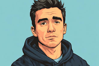 draw cartoon vector portrait with your face