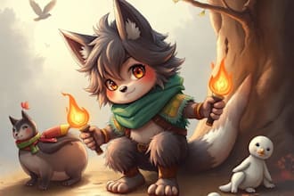 draw fantasy children illustration