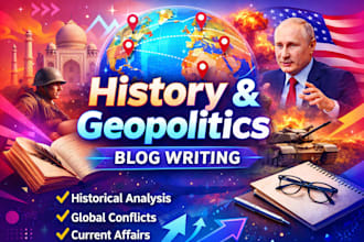 write engaging history and geopolitics articles and blogs