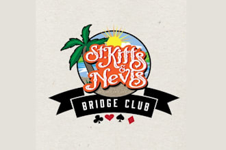 design tropical island bridge club logo