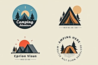 design high quality camping tent logo in 12 hours