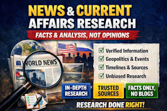 research and compile verified facts on news and current affairs