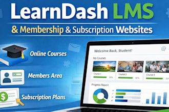 learndash website, lms website, subscription website, or membership website