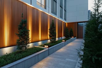 exterior lighting design, facade or landscape lighting