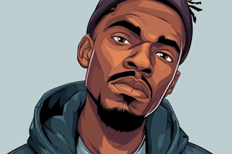 draw gta style vector cartoon portrait from