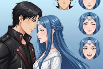 best a anime couple character art anime style