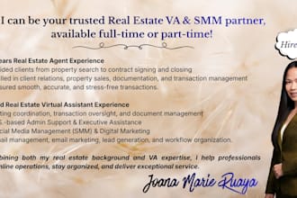 be your real estate VA, social media manager,