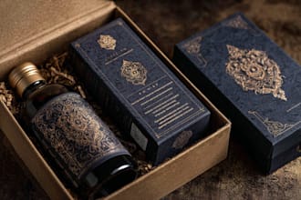 create a custom pouch label design and packaging box