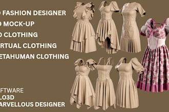 make 3d fashion designer 3d garment, t shirt metahuman clothing in clo3d