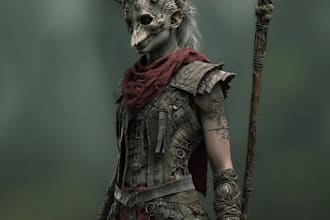 draw semi realistic art,illustration  fantasy horror