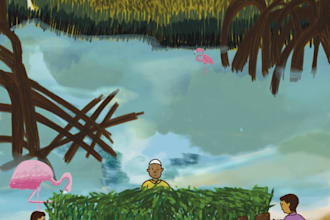 create whimsical childrens book illustration