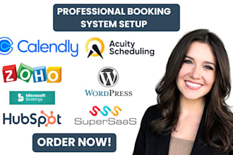 setup calendly, acuity or hubspot booking system with payments