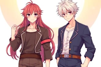 draw character sheet for your oc anime, waifu and husbando