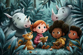 draw children story book illustration children story  illustration